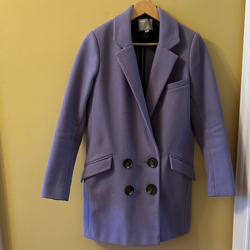 Women's Purple Double-Breasted Coat